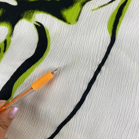 White green floral print shark bite hem tunic shift dress beach dress size large - Picture 12 of 12